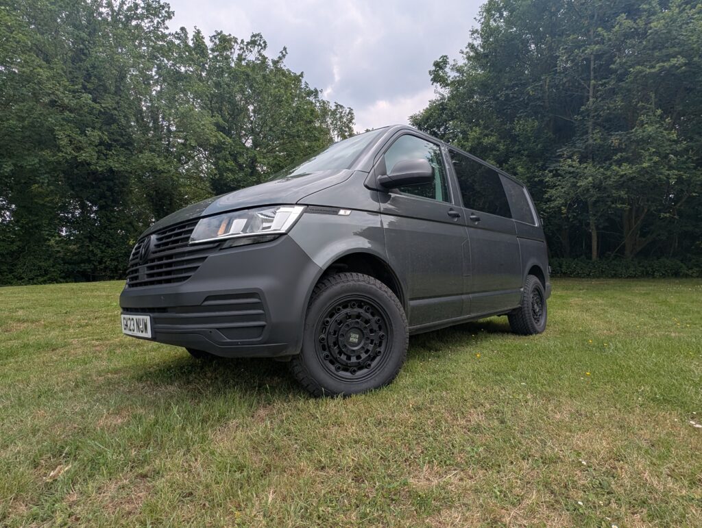Front of grey van
